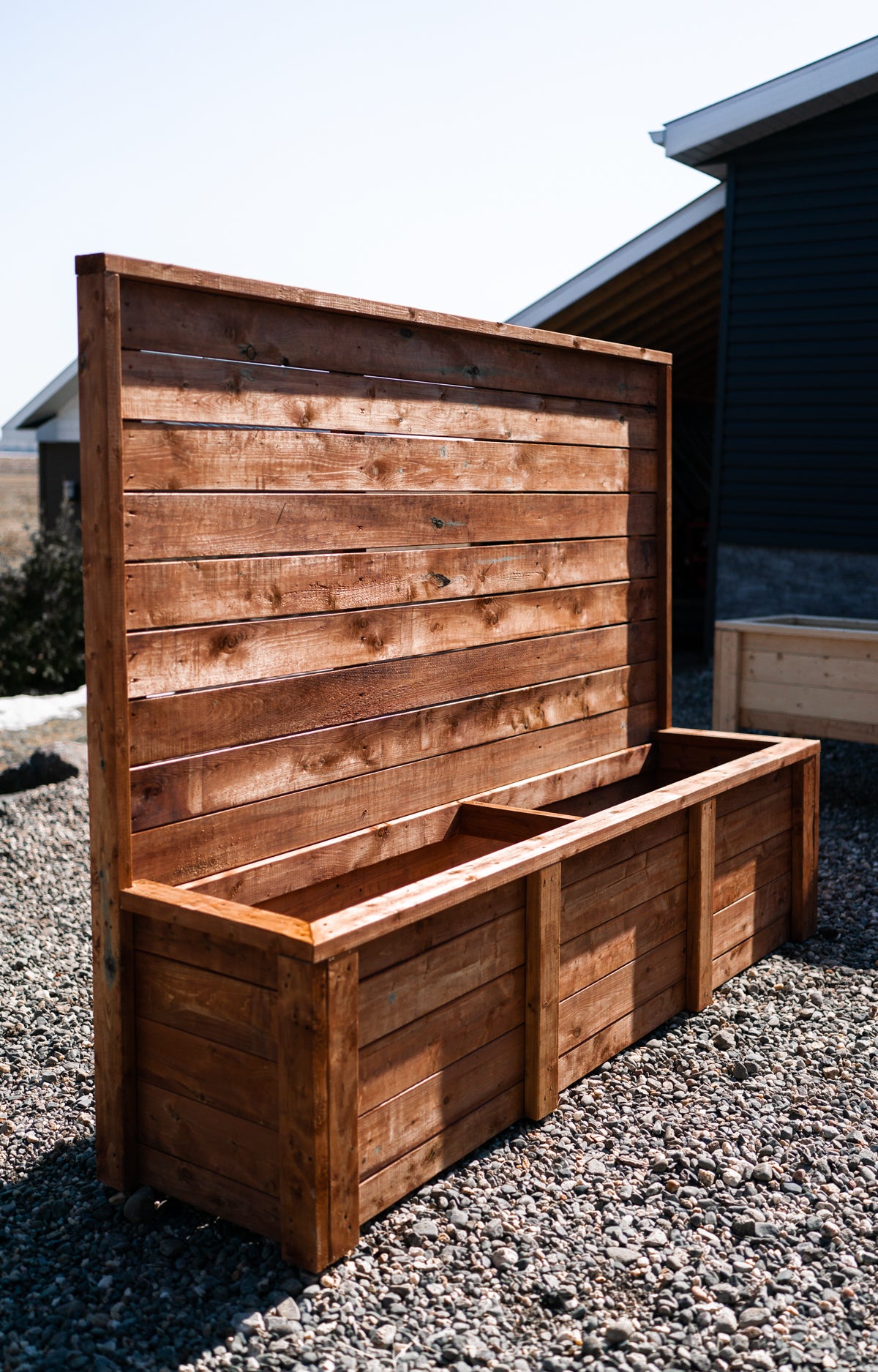 Bac de jardin avec mur d'intimité (8 pieds)