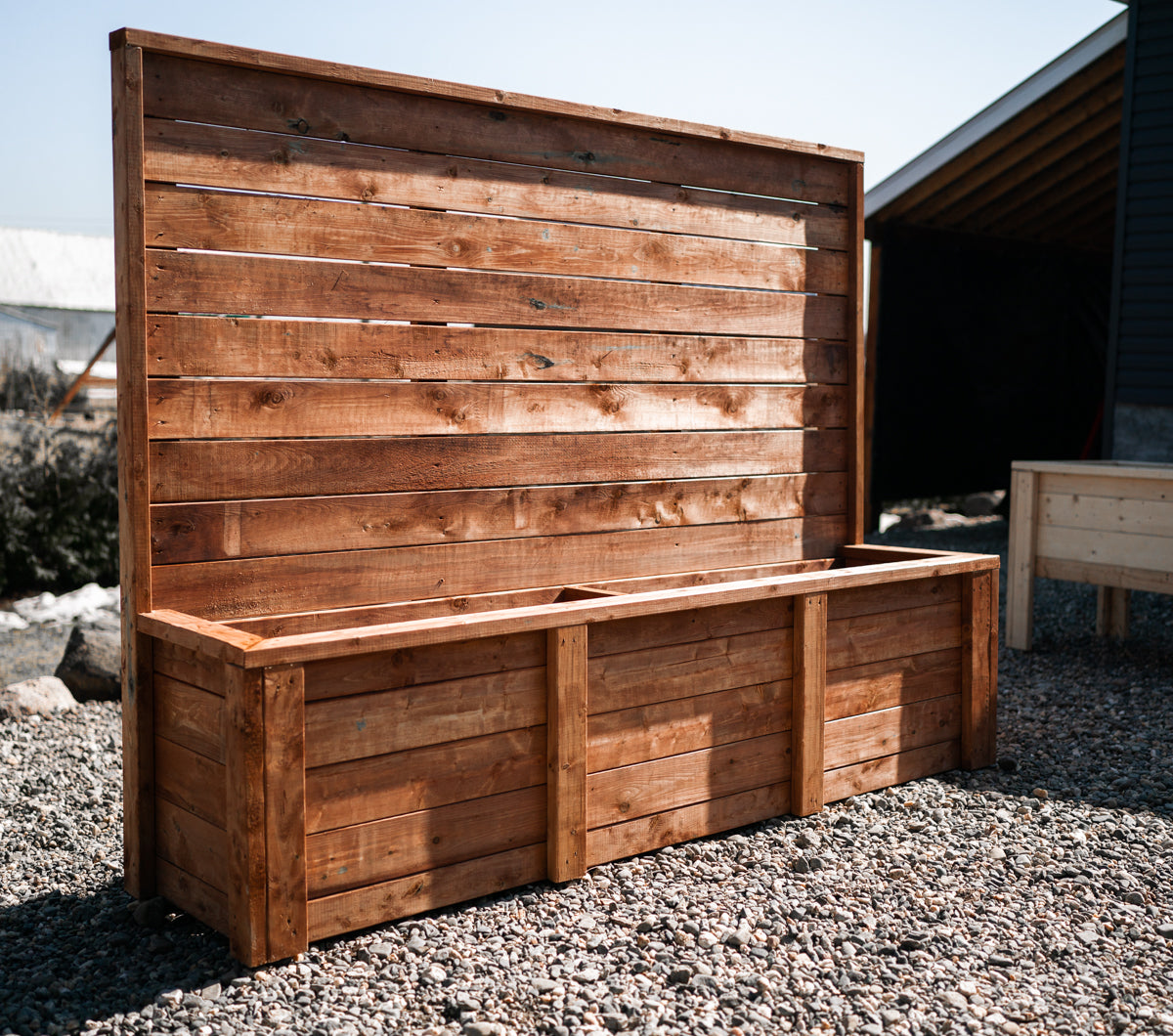 Bac de jardin avec mur d'intimité (8 pieds)