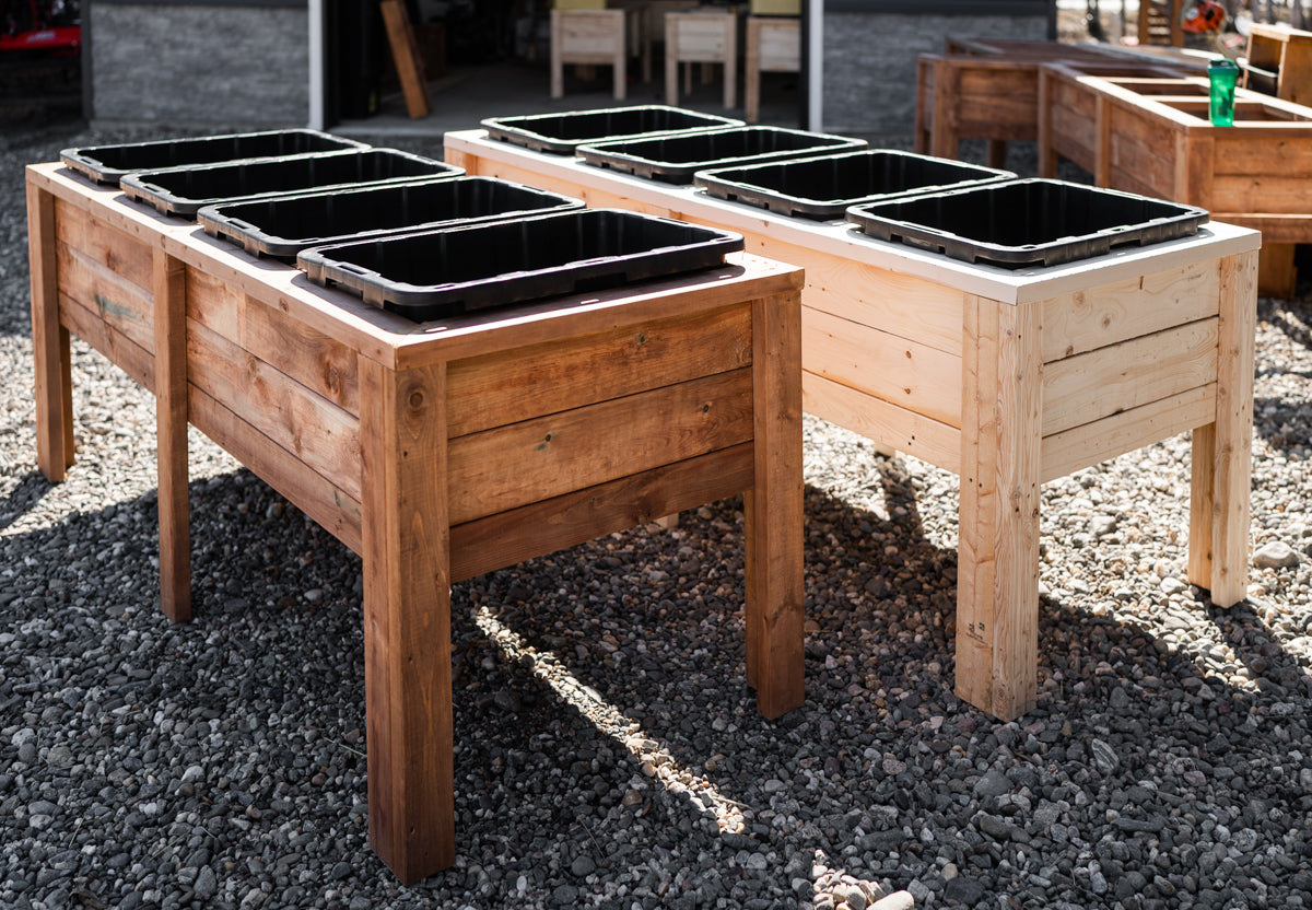 Jardinière en bois (4 réservoirs)